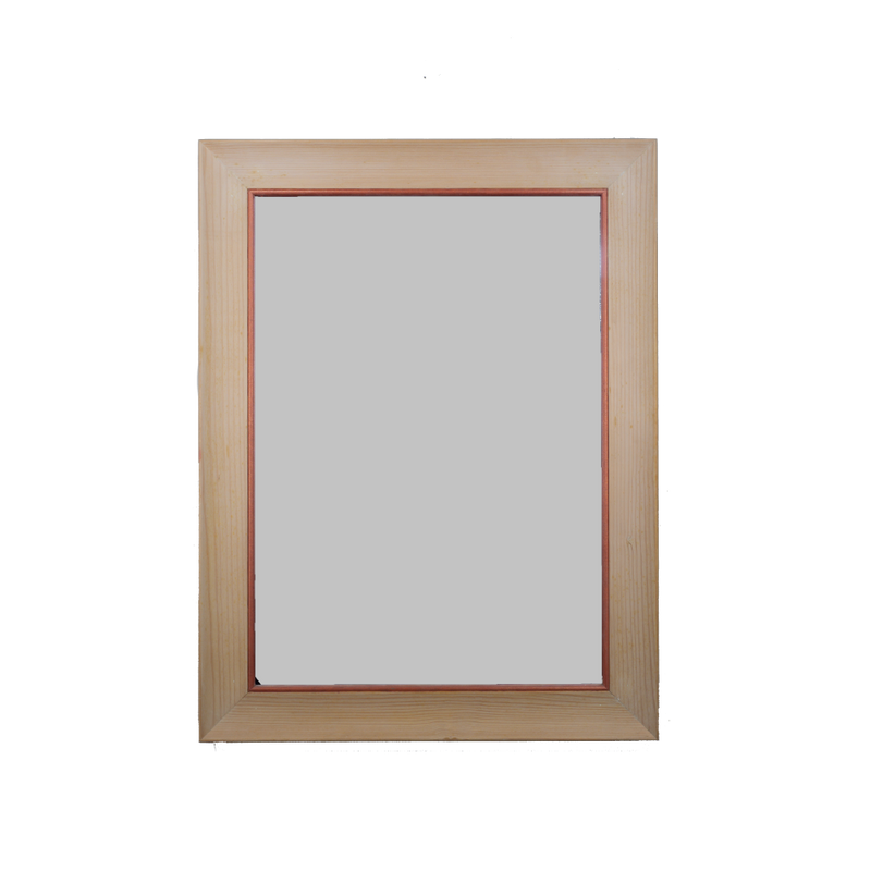 Straight Mirror "A GUANTIERA" (Natural Fir with Copper Line)