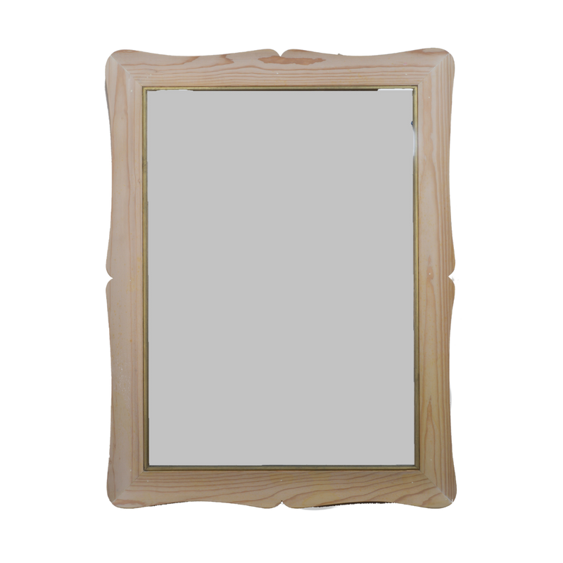 Shaped Mirror "A GUANTIERA" (Natural Fir with Copper Line)