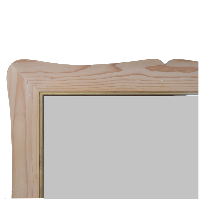 Shaped Mirror "A GUANTIERA" (Natural Fir with Copper Line)