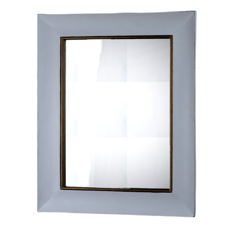 Straight Mirror "A GUANTIERA" (White and Bronze)