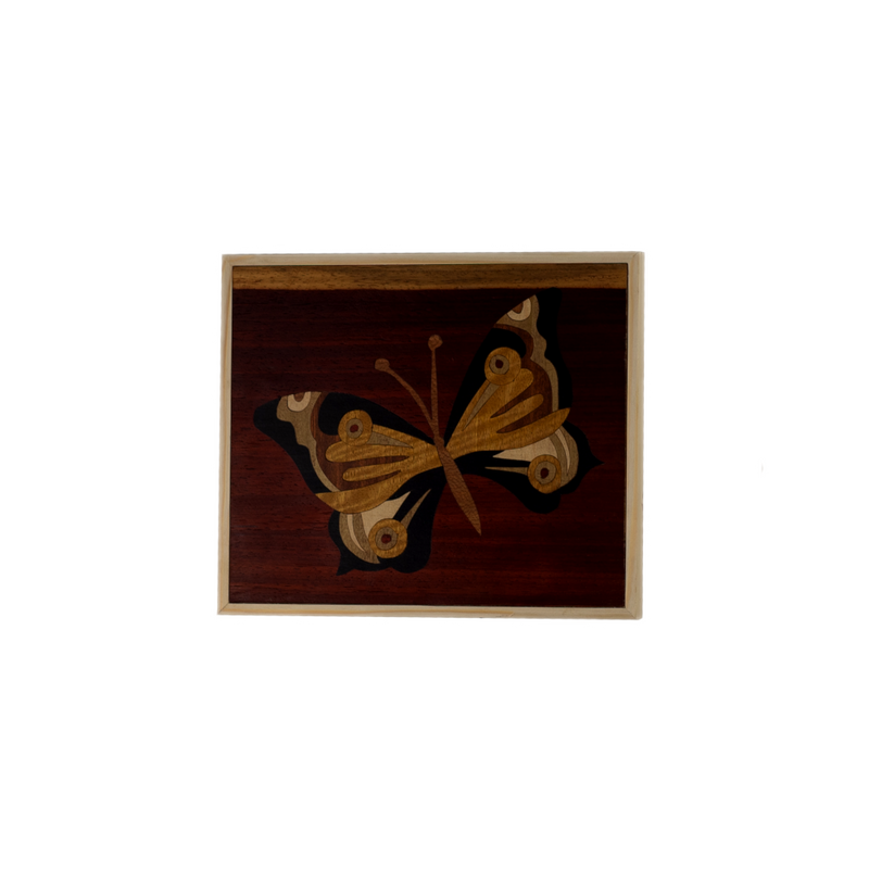 Large Square Inlaid with Butterfly (Padouk)