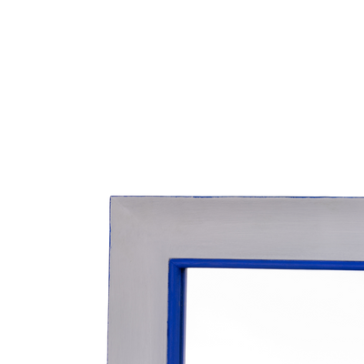 Straight Mirror "A GUANTIERA" (White and Cobalt Blue)