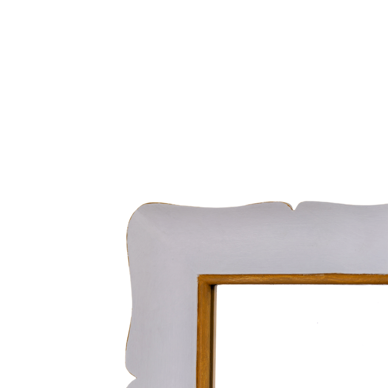 Shaped Mirror "A GUANTIERA" (White and Ocher)