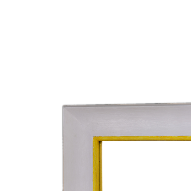 Straight Mirror "A GUANTIERA" (White and Naples Yellow)