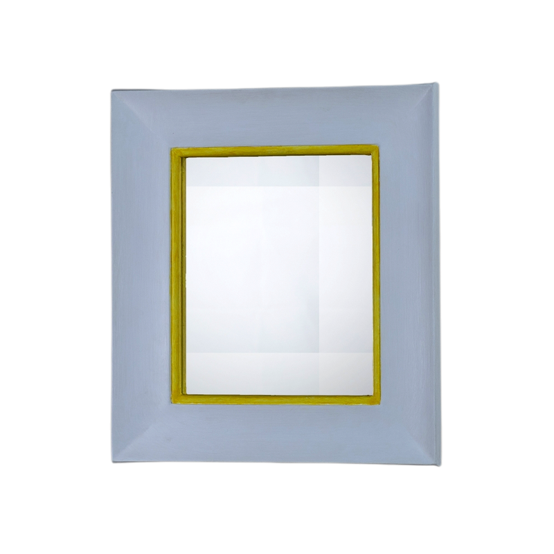 Straight Mirror "A GUANTIERA" (White and Naples Yellow)