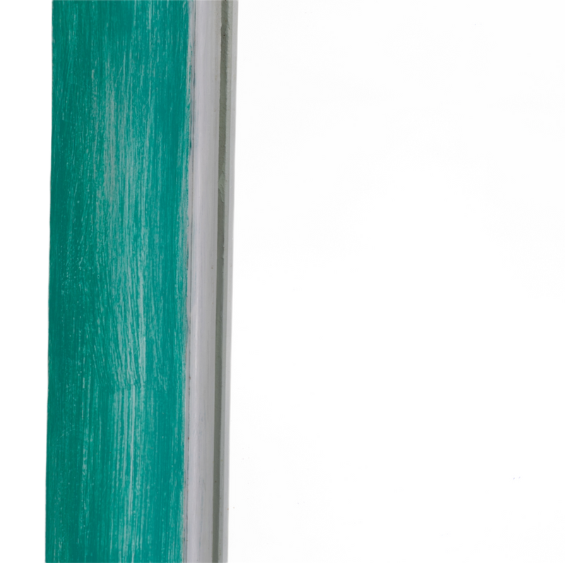 Straight Mirror "A GUANTIERA" (White and Emerald Green with scratched effect)