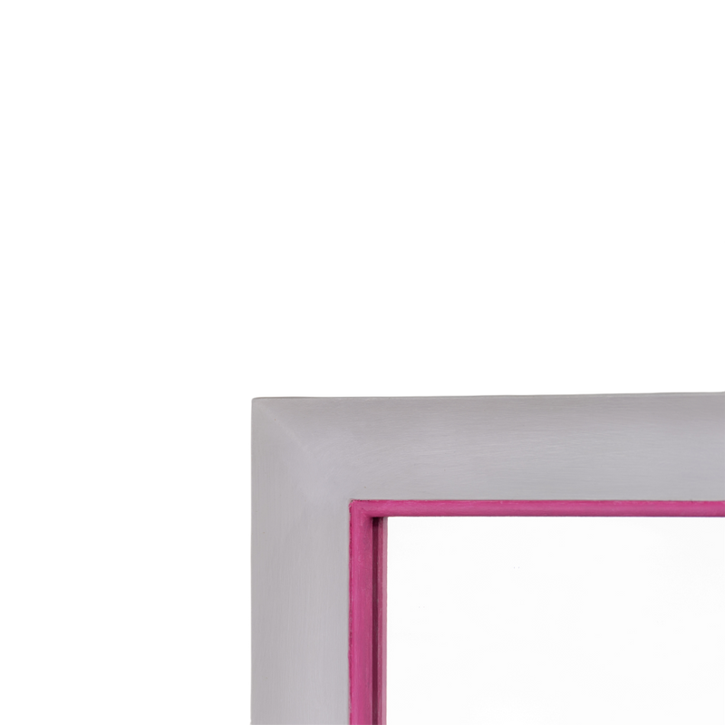 Straight Mirror "A GUANTIERA" (White and Pink)