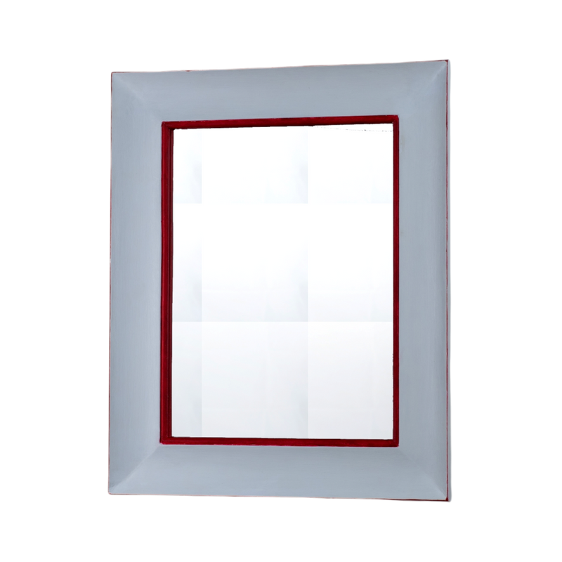 Straight Mirror "A GUANTIERA" (White and Carmine)