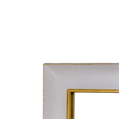 Straight Mirror "A GUANTIERA" (White and Rich Gold)