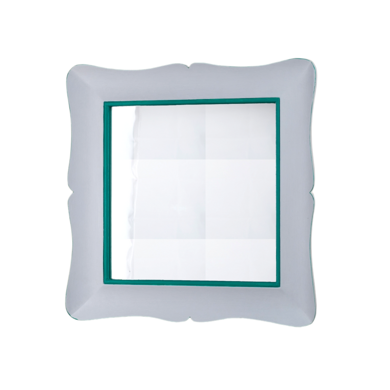 Shaped Mirror "A GUANTIERA" (White and Emerald Green)