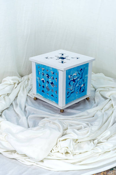 "MORESCA" lamp (White and pickled Blue faces)