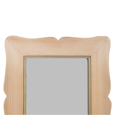 Shaped Mirror "A GUANTIERA" (Natural Fir and Golden Stripe)