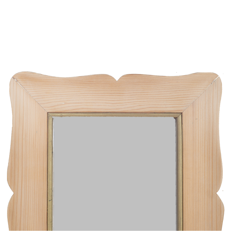 Shaped Mirror "A GUANTIERA" (Natural Fir and Golden Stripe)